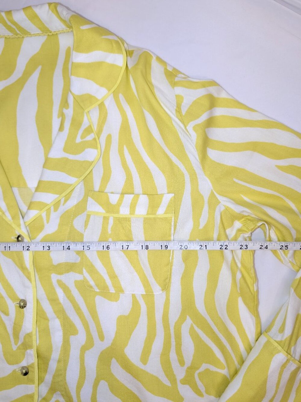 Anthropologie | SET Flannel Pajama Top & Bottom Citron Zebra Print | Size XL* - Picture 12 of 15